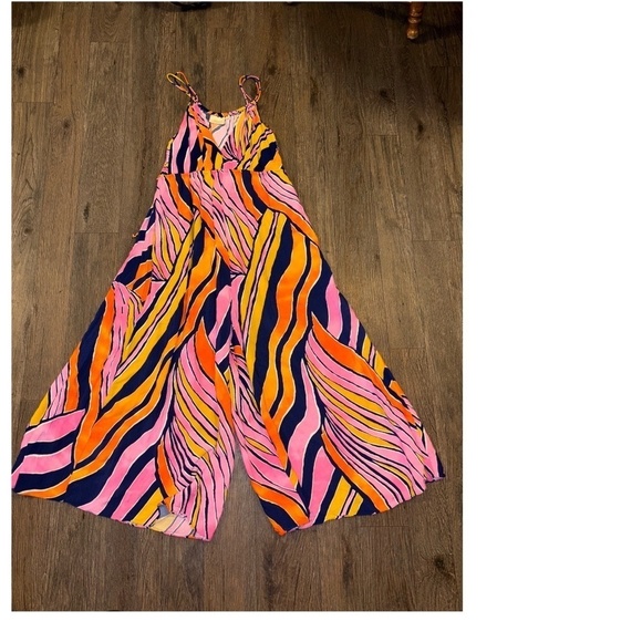 Maeve Pants - Maeve Finley Wide Leg Jumpsuit VibrantSummer Colors size 10
